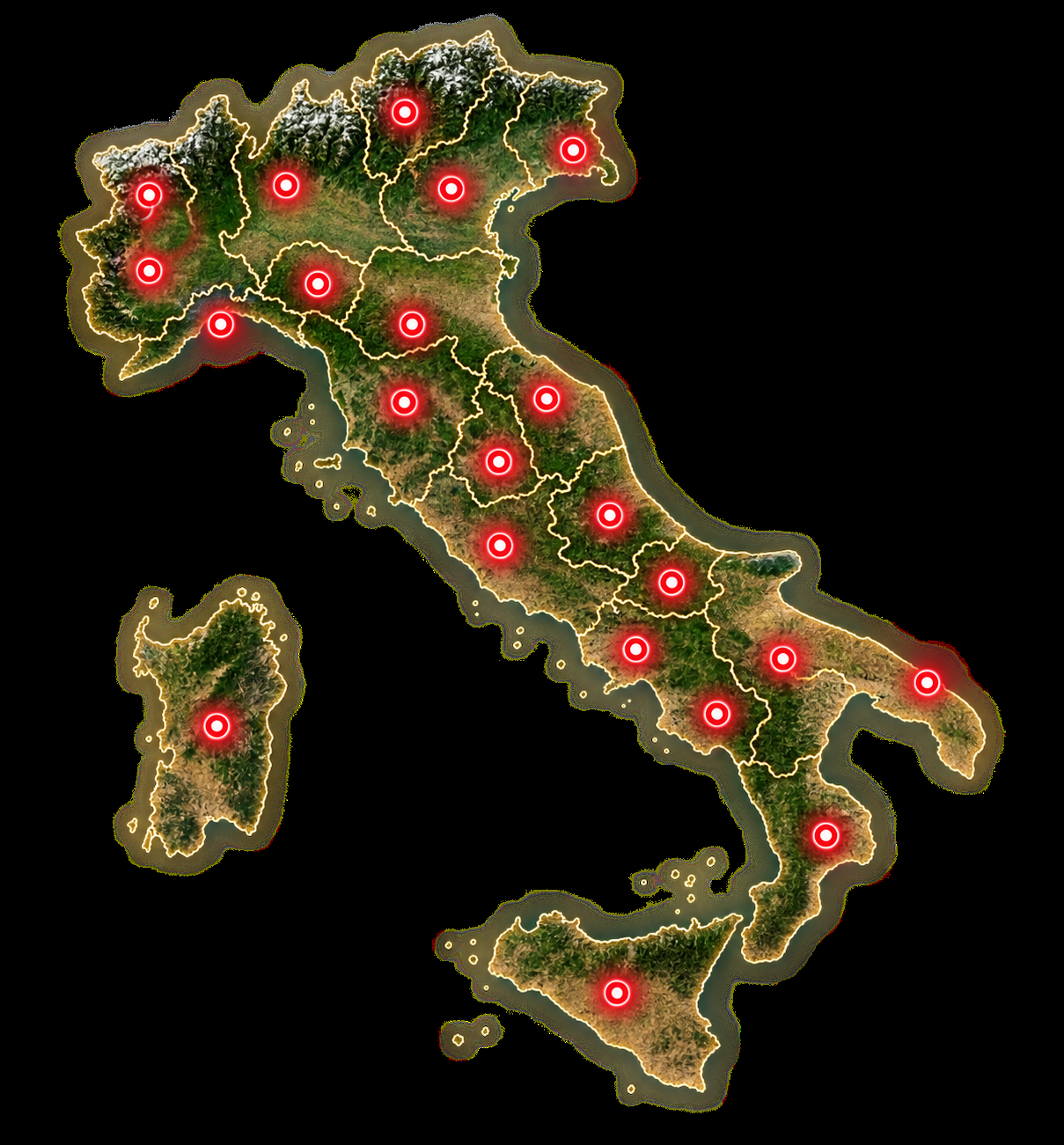 Mappa delle regioni italiane Fixoro